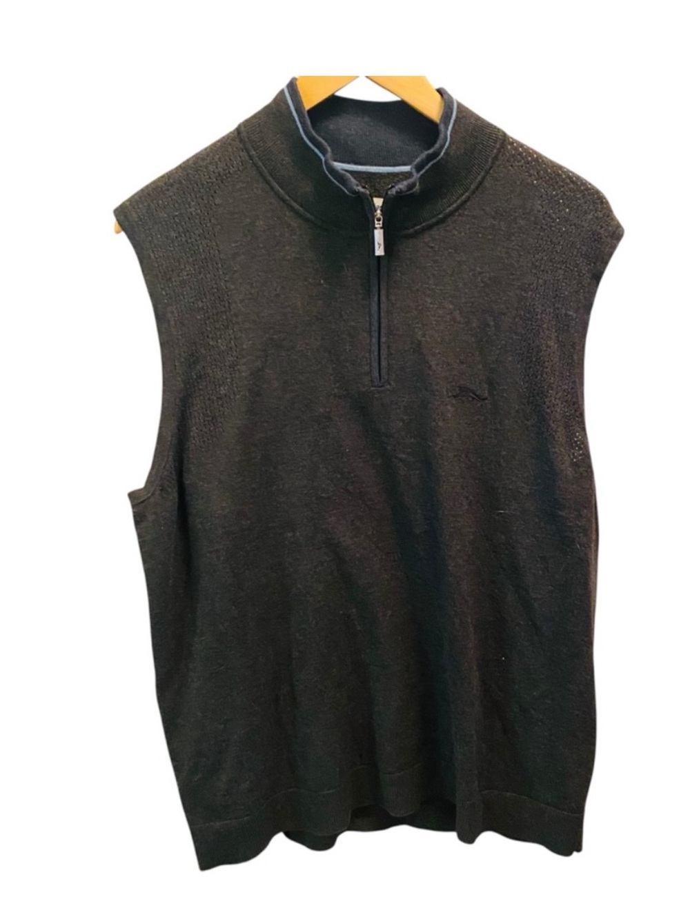 Tommy Bahama Vest Mens Size XL Fairway Island Zone Half Zip Gray